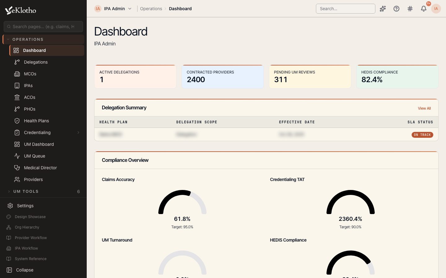IPA Solution — main screen